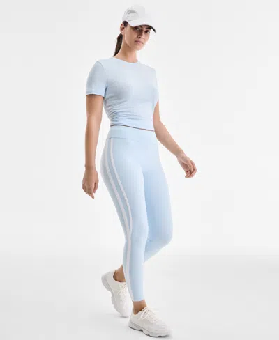 Id Ideology Women's Studio Side-stripe Leggings, Macy's Exclusive In Blue
