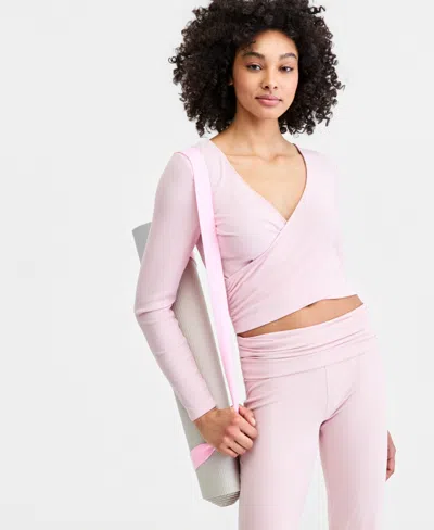 Id Ideology Women's Surplice Reversible Long-sleeve Top, Macy's Exclusive In Multi