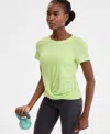 Id Ideology Women's Twist-front Performance T-shirt, Created For Macy's