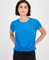 Id Ideology Women's Twist-front Performance T-shirt, Created For Macy's
