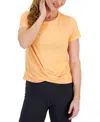ID IDEOLOGY WOMEN'S TWIST-FRONT PERFORMANCE T-SHIRT, CREATED FOR MACY'S