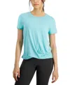 ID IDEOLOGY WOMEN'S TWIST-FRONT PERFORMANCE T-SHIRT, CREATED FOR MACY'S