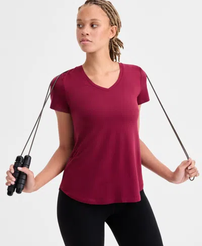 Id Ideology Women's V-neck Performance T-shirt, Created For Macy's In Animal Print