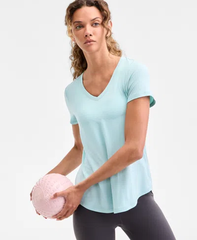 Id Ideology Women's V-neck Performance T-shirt, Created For Macy's In Blue