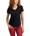 Id Ideology Women's V-neck Performance T-shirt, Created For Macy's In Deep Black
