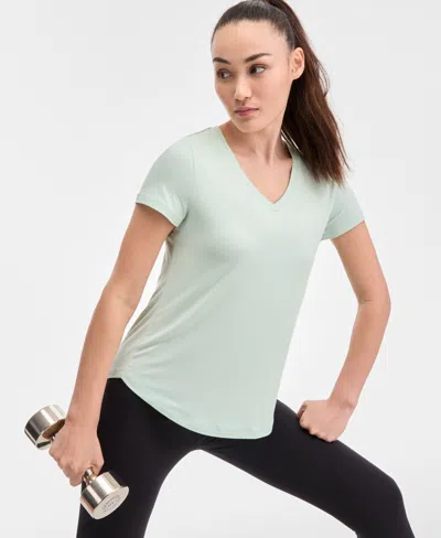 Id Ideology Women's V-neck Performance T-shirt, Created For Macy's In Enchant Mint