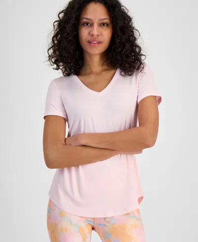 Id Ideology Women's V-neck Performance T-shirt, Created For Macy's In Lt Berry