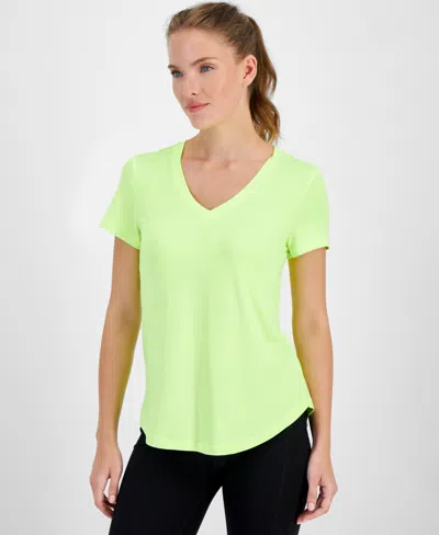 Id Ideology Women's V-neck Performance T-shirt, Created For Macy's In Sunny Daze