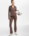 Id Ideology Womens Soft Full Zip Jacket High Rise Flare Leggings Created For Macys In Cranberry Whip