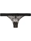 Id Sarrieri Christmas Embroidered Thong In Black