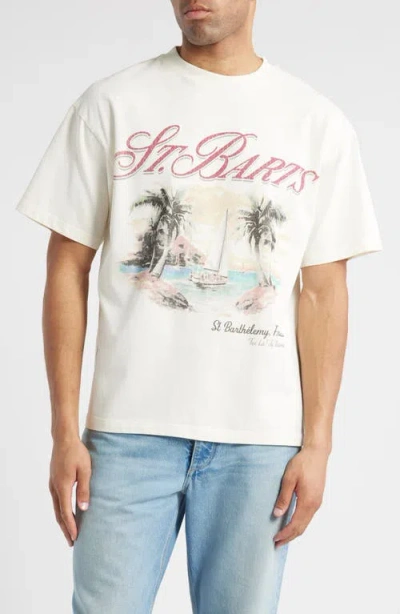 Id Supply Co Je T'aime St. Barts Cotton Graphic T-shirt In Cream