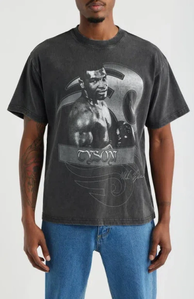 Id Supply Co Mike Tyson Banner Cotton Graphic T-shirt In Gray