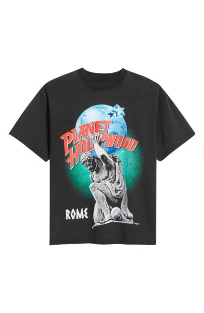 Id Supply Co Planet Hollywood™ Titan Atlas Cotton Graphic T-shirt In Washed Black