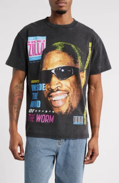 Id Supply Co Rodman Rodzilla Zine Cotton Graphic T-shirt In Black