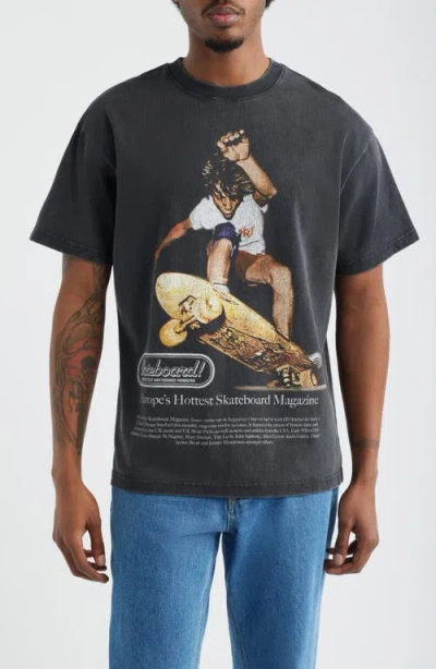 Id Supply Co Skateboard Magazine Graphic Cotton T-shirt In Black