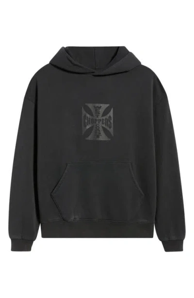Id Supply Co West Coast Choppers Cotton Graphic Hoodie In Black