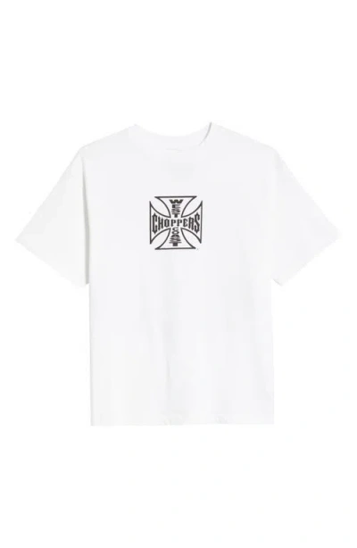 Id Supply Co West Coast Choppers Twin Cobras Cotton Graphic T-shirt In White