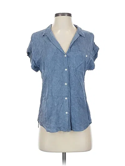 Pre-owned Id:23 Short Sleeve Blouse In Blue