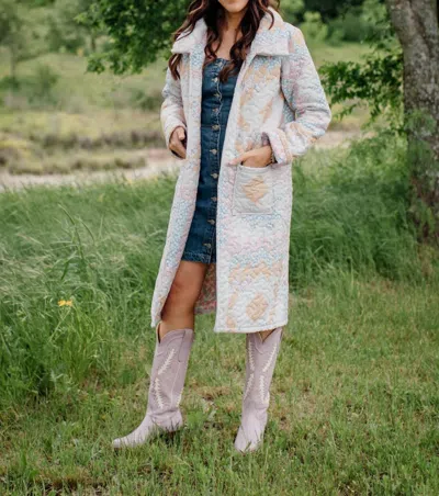 Ida Mae Home Adeline Quilted Duster In Grey Multi