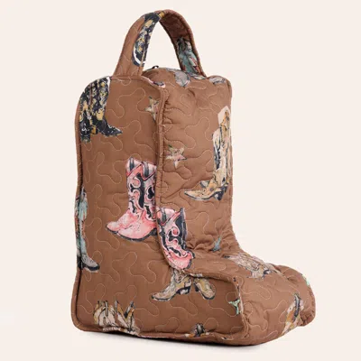 Ida Mae Home Brown Thunderbird Boots Quilted Boot Bag