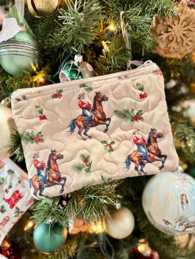 Ida Mae Home Cowboy Christmas Quilted Bag In Tan In Neutral