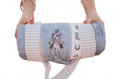Ida Mae Home Marshall Cowboy Quilted Nap Mat In Blue