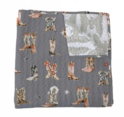 Ida Mae Home Thunderbird Boots Charcoal Quilt Set In Grey In Gray