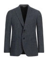 Idea Italian Design Elements Of Apparel Man Blazer Navy Size 40 Virgin Wool, Cotton, Linen