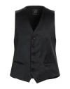 Idea Italian Design Elements Of Apparel Man Tailored Vest Black Size 40 Viscose, Virgin Wool In Black