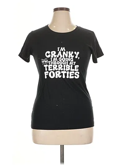 Pre-owned Ideal T Short Sleeve Top Black Crew Neck Tops
