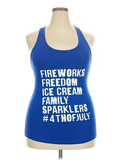 Pre-owned Ideal T Tank Top Blue Halter Neckline Tops