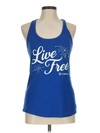 Pre-owned Ideal T Tank Top Blue Halter Neckline Tops