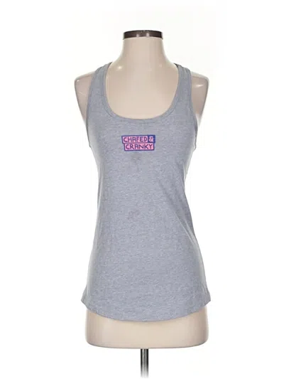 Pre-owned Ideal T Tank Top Gray Halter Neckline Tops
