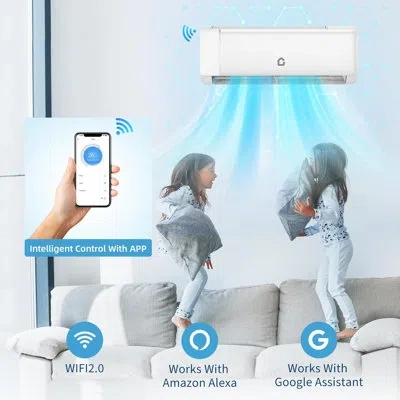 Idealhouse 18,000 Btu Mini Split Air Conditioner & Heat Pump, 21 Seer2 Inverter, Ultra-quiet Ductless Ac With W