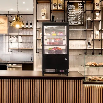Idealhouse 2.1 Cu.ft Commercial Refrigerator Display Case, Single-door Pastry Display Fridge With Interior Led  In Black