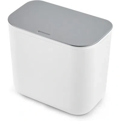 Idealhouse 2.4 Gallon Hanging Trash Can With Stainless Steel Lid, Under Sink Compost Bin For Kitchen Cabinet Do In White