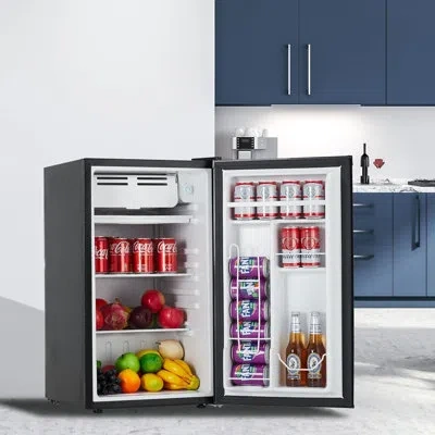 Idealhouse 3.2 Cu.ft Mini Refrigerator, Single Door Compact Fridge - Energy Efficient, Reversible Door,quiet Op In Black