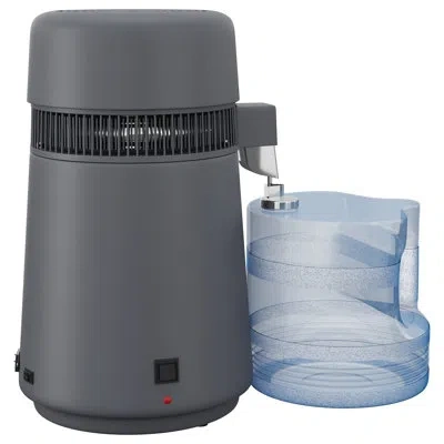 Idealhouse 4l Countertop Water Distiller | 110v 750w Efficient Distilled Water Maker, Frosted Matte Grey Housin