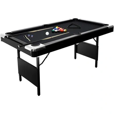 Idealhouse 6-7 Ft Billiards Table, Adults Folding Billiards Tables, Portable Pool Table, Pool Tables Set For Fa In Blue