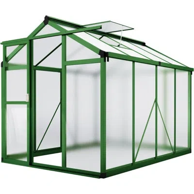 Idealhouse 6x8 Ft Greenhouse For Outdoors, Large Aluminum Greenhouses With Adjustable Roof Vent, Heavy Duty Gre