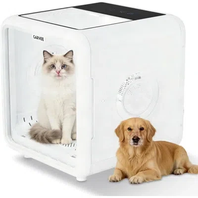Idealhouse 72l Large Automatic Pet Dryer Box For Cats & Small Dogs, 360° Efficient Automatic & Quiet Box With S In Silver