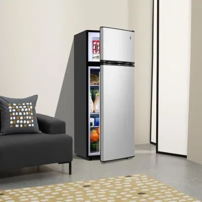 Idealhouse 7.5 Cu.ft Mini Refrigerator, Single Door Compact Fridge - Energy Efficient, Reversible Door,quiet Op In Silver