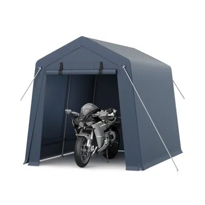 Idealhouse 7x10 Ft Portable Outdoor Storage Shed With Roll-up Zippered Door, Heavy-duty Waterproof And Uv-resis