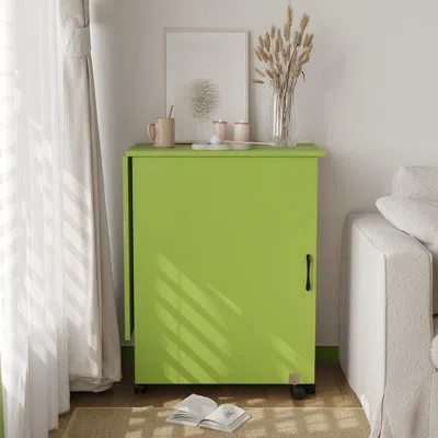 Idealhouse Collapsible Sewing Machine & Craft Table – Built-in Charging Station, Lockable Wheels, Storage Trays In Green