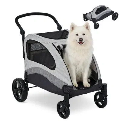 Idealhouse Dog Stroller For Large Dogs Up To 160 Lbs, All-terrain Pet Stroller Wagon With 360 Swivel Wheels, Ad In Green