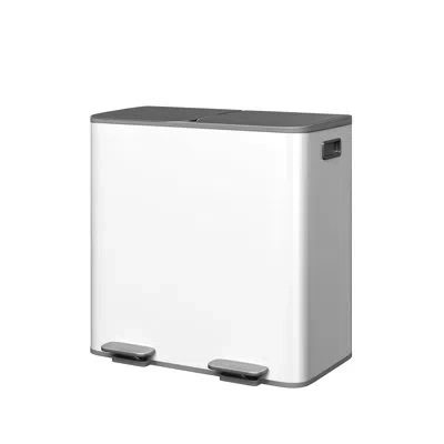 Idealhouse Dual Compartment Kitchen Trash Can - 2 X 10.6 Gallon Stainless Steel Step-on Bin - Soft-close Lid, R In White