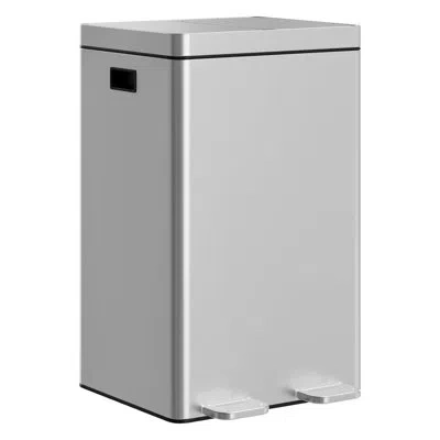Idealhouse Dual Compartment Kitchen Trash Can - 2×8 Gallon (2×30l) Large Capacity - Stainless Steel With Soft-c In Black