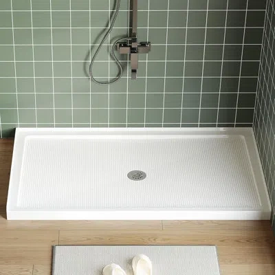 Idealhouse Non-slip Shower Base Pan – Durable Abs, Center Drain, Textured Surface, Cupc & Certified Safety Asso In Stainless Steel