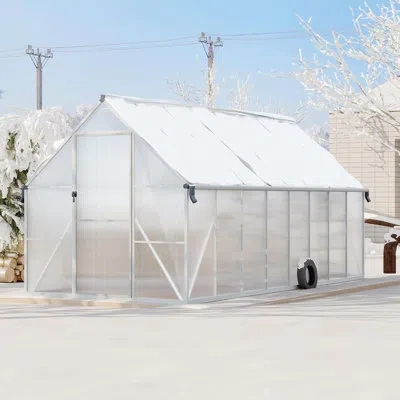 Idealhouse Polycarbonate Greenhouse For Outdoors, Large Walk-ingreenhouse With Quick Setup Structure And Roof V