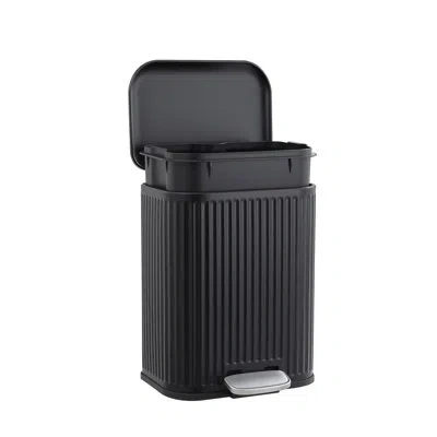 Idealhouse Resistant Step Trash Can – Stainless Steel Indoor Recycling Bin – Soft-close Lid, Removable Inner Bu In Matte Black